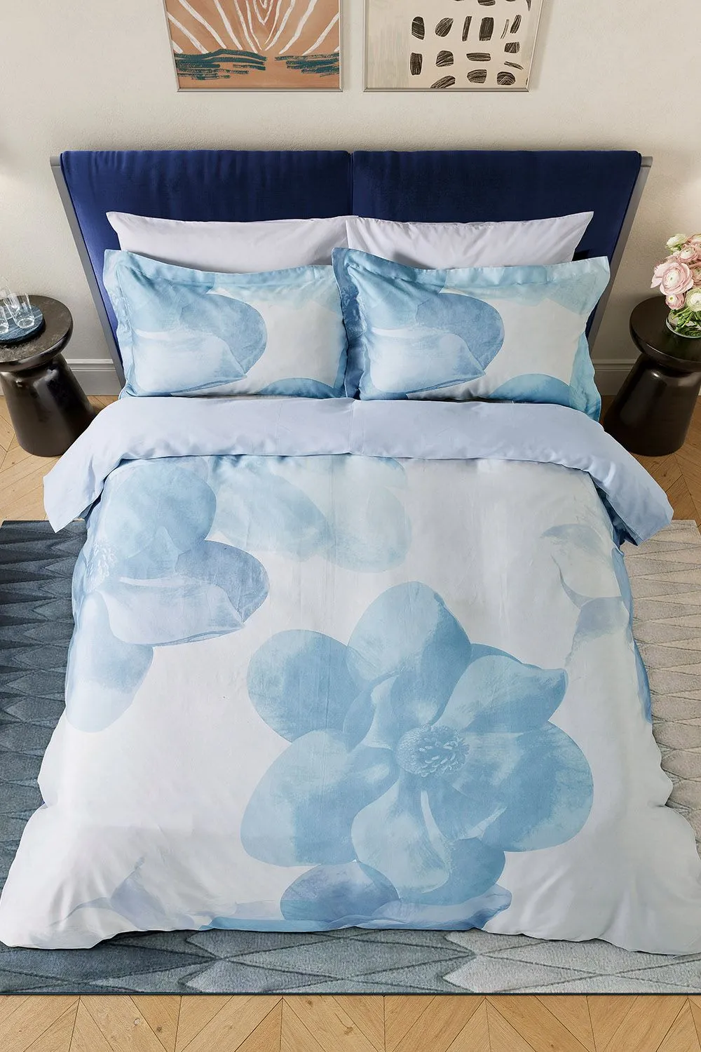 Ted Baker 'Photo Magnolia' Cotton Duvet Cover Set in Light Blue 4