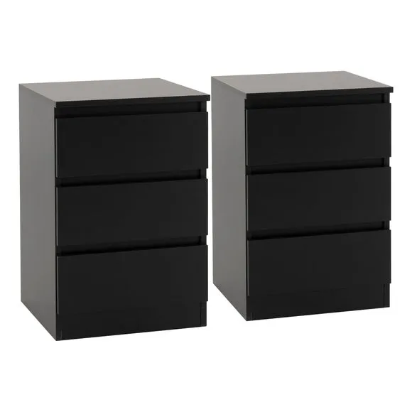 Set of 2 Walker 3 Drawer Bedside Tables 1