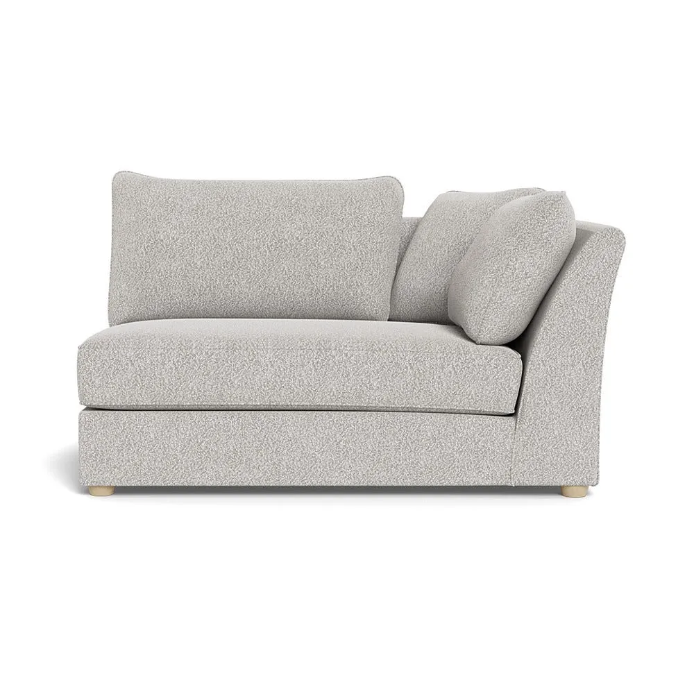 Heal's Tailor Large Curved Right Hand Facing Corner Unit Chunky Boucle Ecru Natural Feet