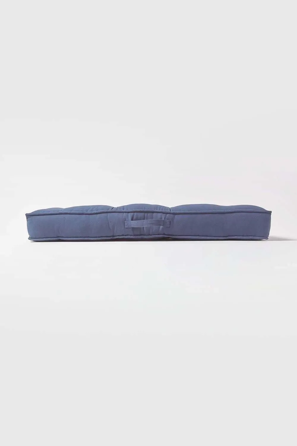 Homescapes Cotton 2 Seater Booster Cushion in Navy 5