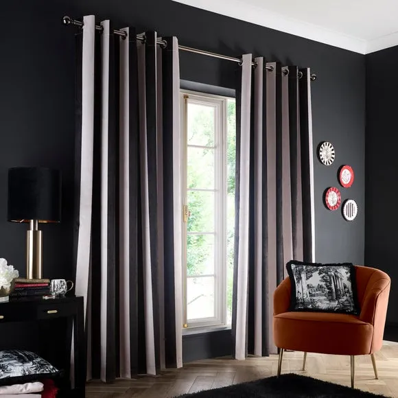 Laurence Llewelyn-Bowen Festivo Stripe Blackout Eyelet Curtains 2
