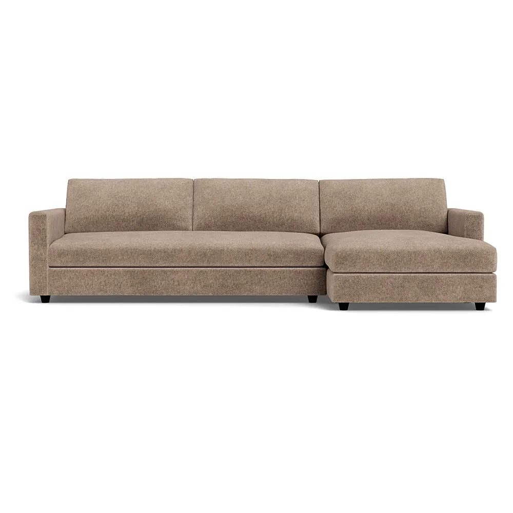 Heal's Nimbus II 4 Str Corner Chaise RHF Boucle Velvet Rocky Black Feet 1