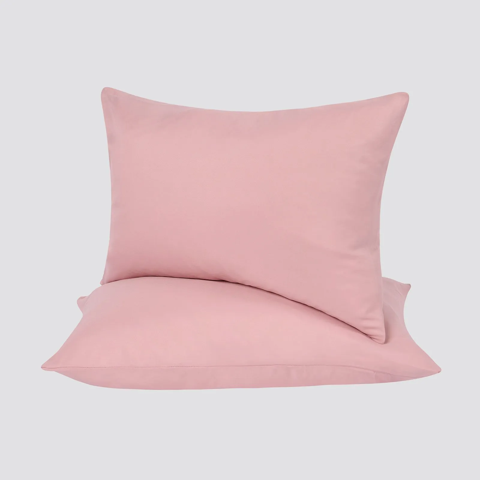 OHS 2 Pack Soft Microfibre Wrinkle Resistant Housewife Pillowcases in Light Pink