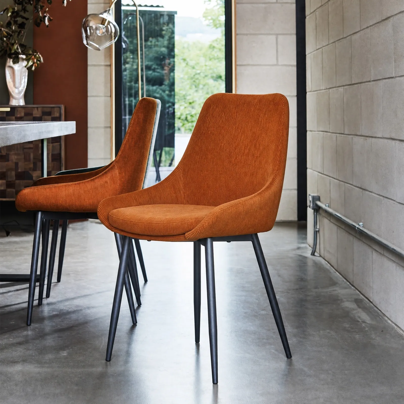 Emmett Dining Chair, Orange Fabric | Barker & Stonehouse 4