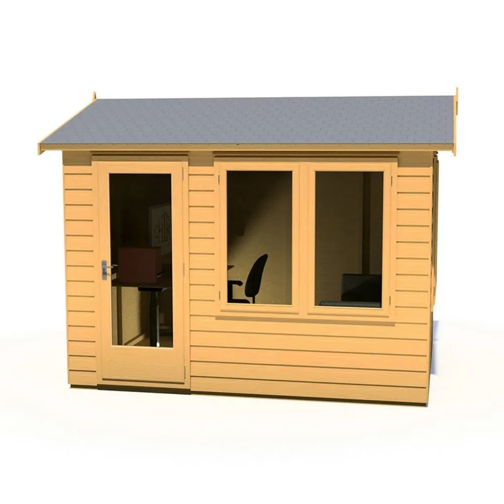 Shires Melrose 10x8 ft Single Door Garden Office - L260.4xW332.8xH250.5 cm in Light Brown