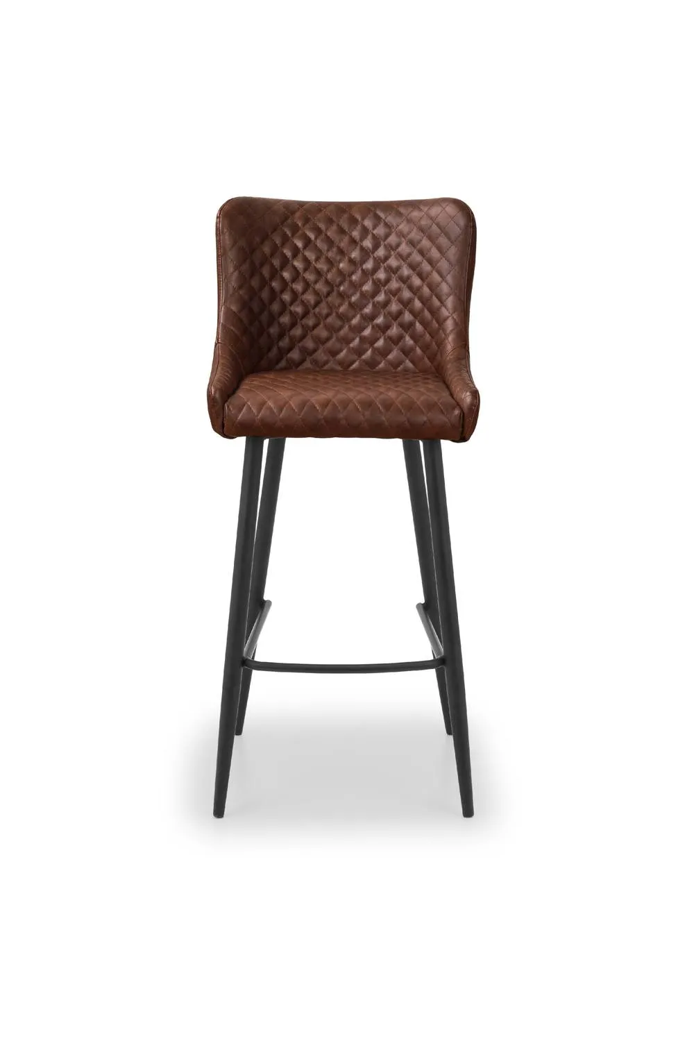 Julian Bowen Luxe Diamond Quilted Upholstered Bar Stool (Set of 2) in Brown 4