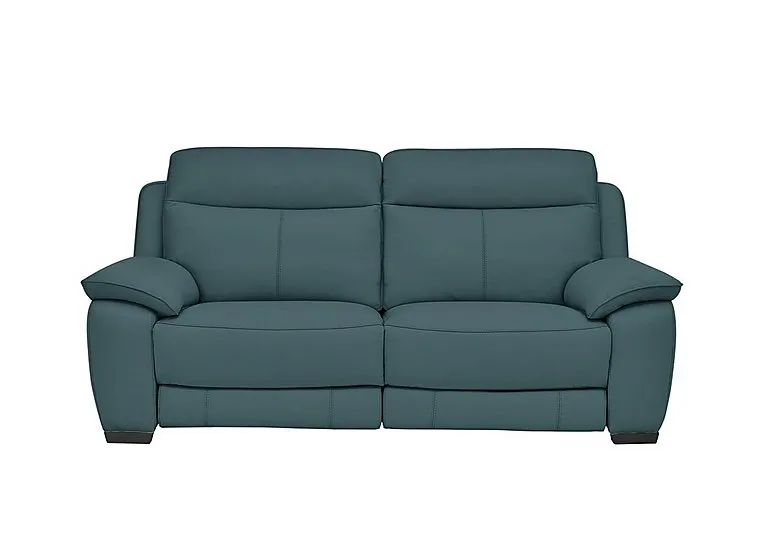 Starlight Express 3 Seater Leather Sofa - BV Lake Green