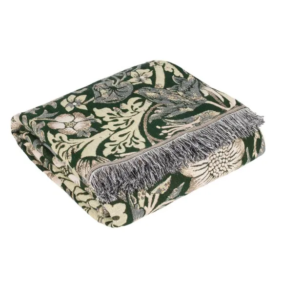 Morris & Co. Strawberry Thief Throw Blanket 130cm x 170cm 3
