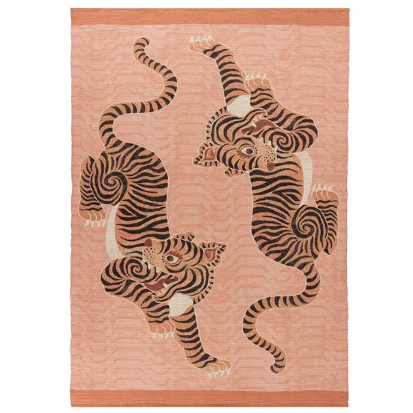 furn. Tibetan Tiger Coral Washable Indoor Outdoor Rug 2