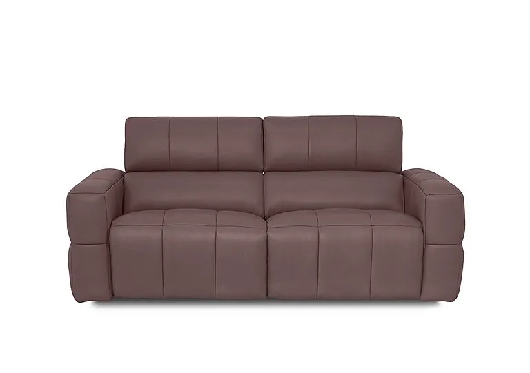 Cube Leather 3 Seater Power Recliner Sofa with Power Headrests