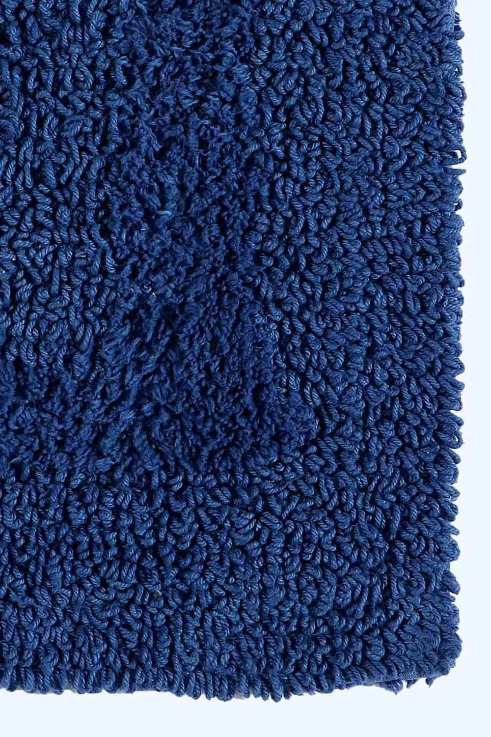 Homescapes Luxury Square Bath Mat 1600GSM 100% Cotton Reversible Shower Mat, 50cm in Navy 2