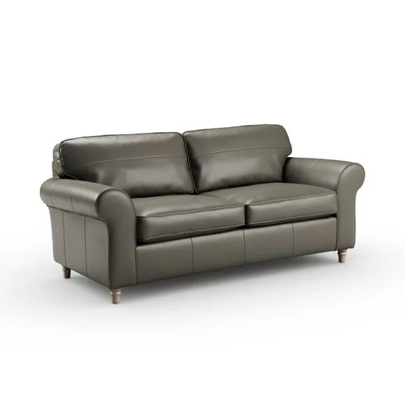 Flori Classic Leather 3 Seater Sofa 6