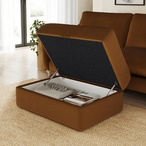 Hattie Matte Plush Velvet Storage Footstool 3