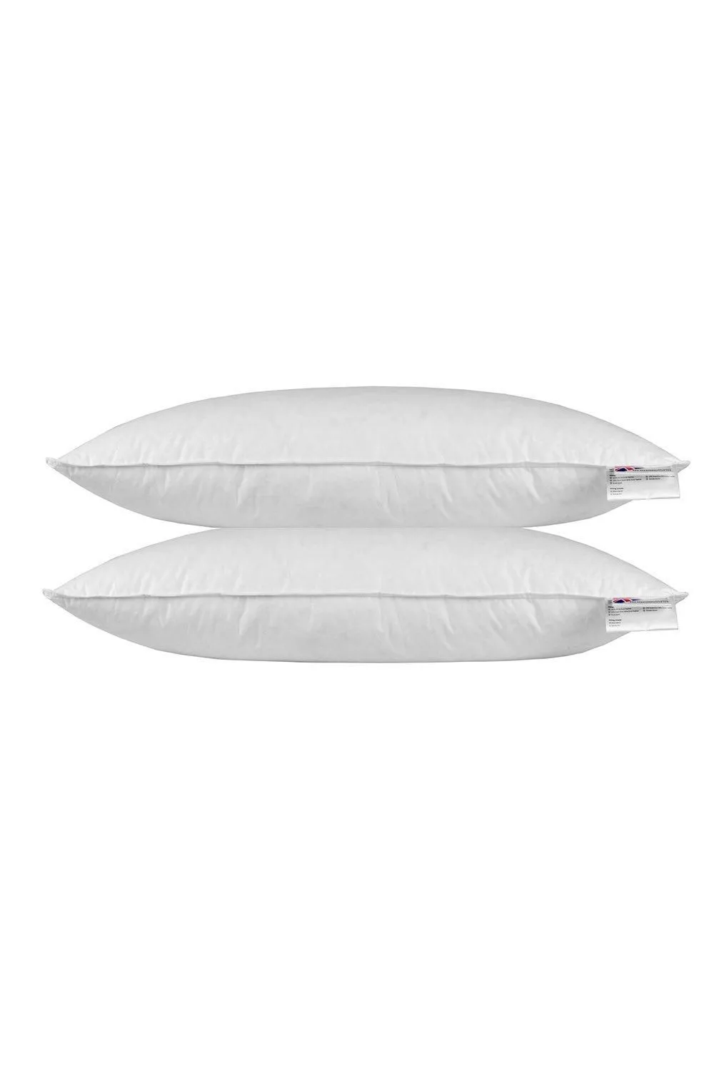 Homescapes Duck Feather Euro Continental Pillow Pair - 40cm x 80cm (16"x32") in White 3