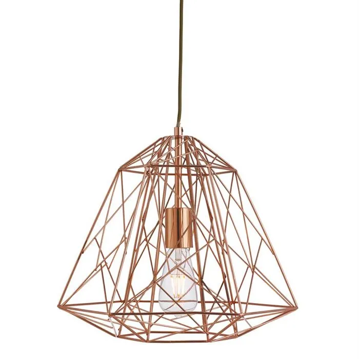 Geometric Copper Cage Pendant Light