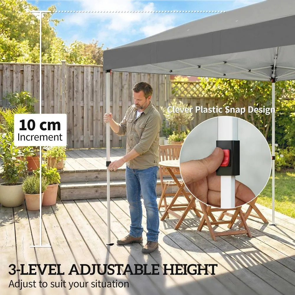 OUTSUNNY 3 x 6 m Pop Up Gazebo, UPF50+ Wedding Party Tent Marquee, Dark Grey 5