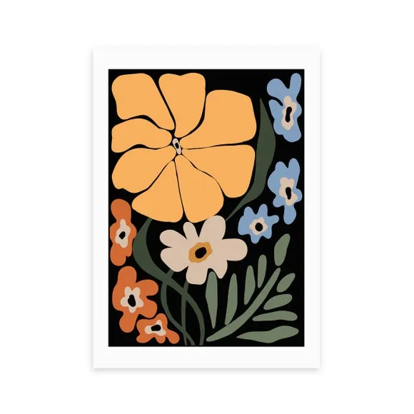 East End Prints Blooming Big Floral Night Print by Miho Art Studio 2