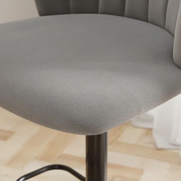 Kendall Bar Stool with Black Legs, Velvet 2