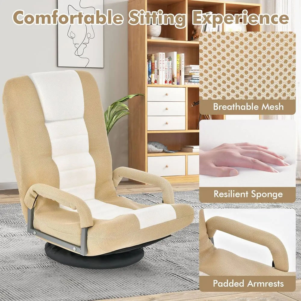 Costway Folding Floor Chair Gaming Chair Adjustable 6-Position Leisure Chair 5