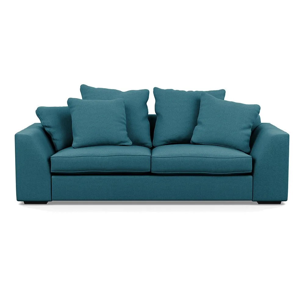 Heal's Cumulus 4 Seater Sofa Brushed Cotton Cadet Black Feet