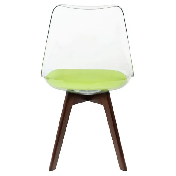 Fusion Living Soho Clear Plastic Dining Chair with Squared Legs 6