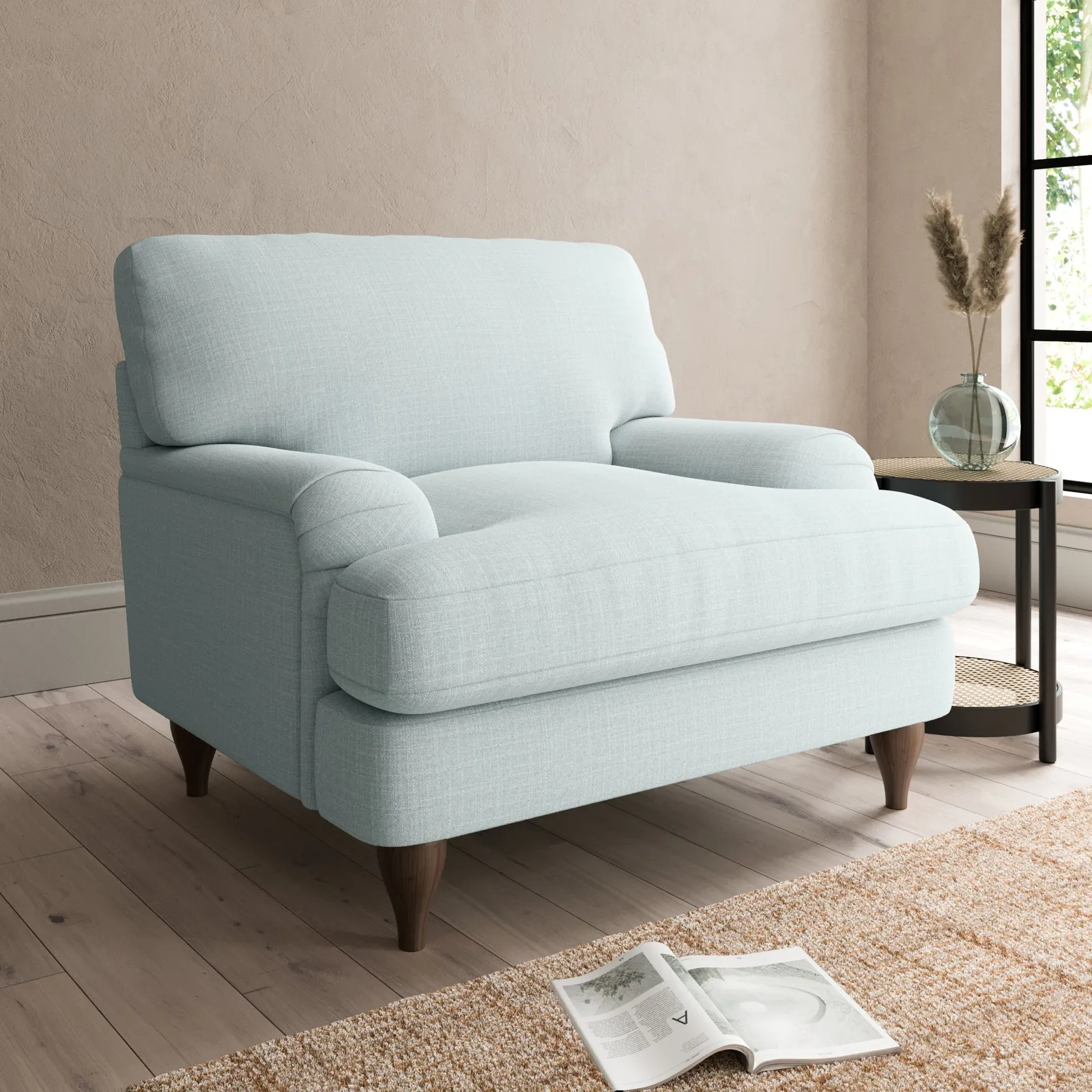 Darwin Slub Cotton Blend Armchair Blue