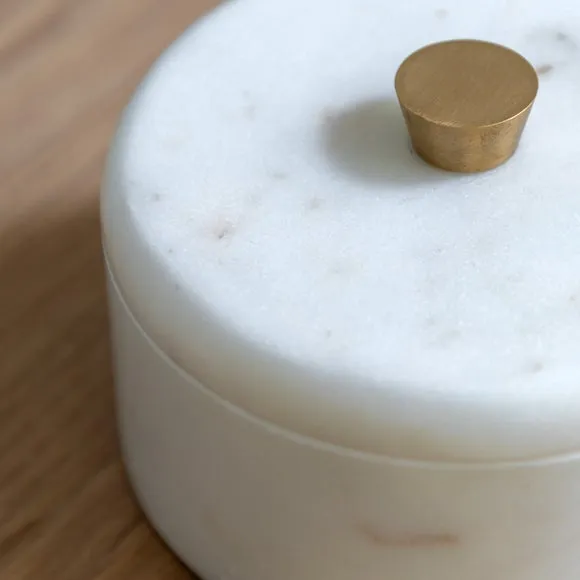 Cedar & Sage Veta Wide Round Marble Trinket Box 3