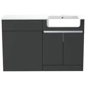 Be Modern Botanica Midnight Mist Right Hand 1260mm Freestanding Vanity & Toilet Pan Unit with Basin Modular Combination 2