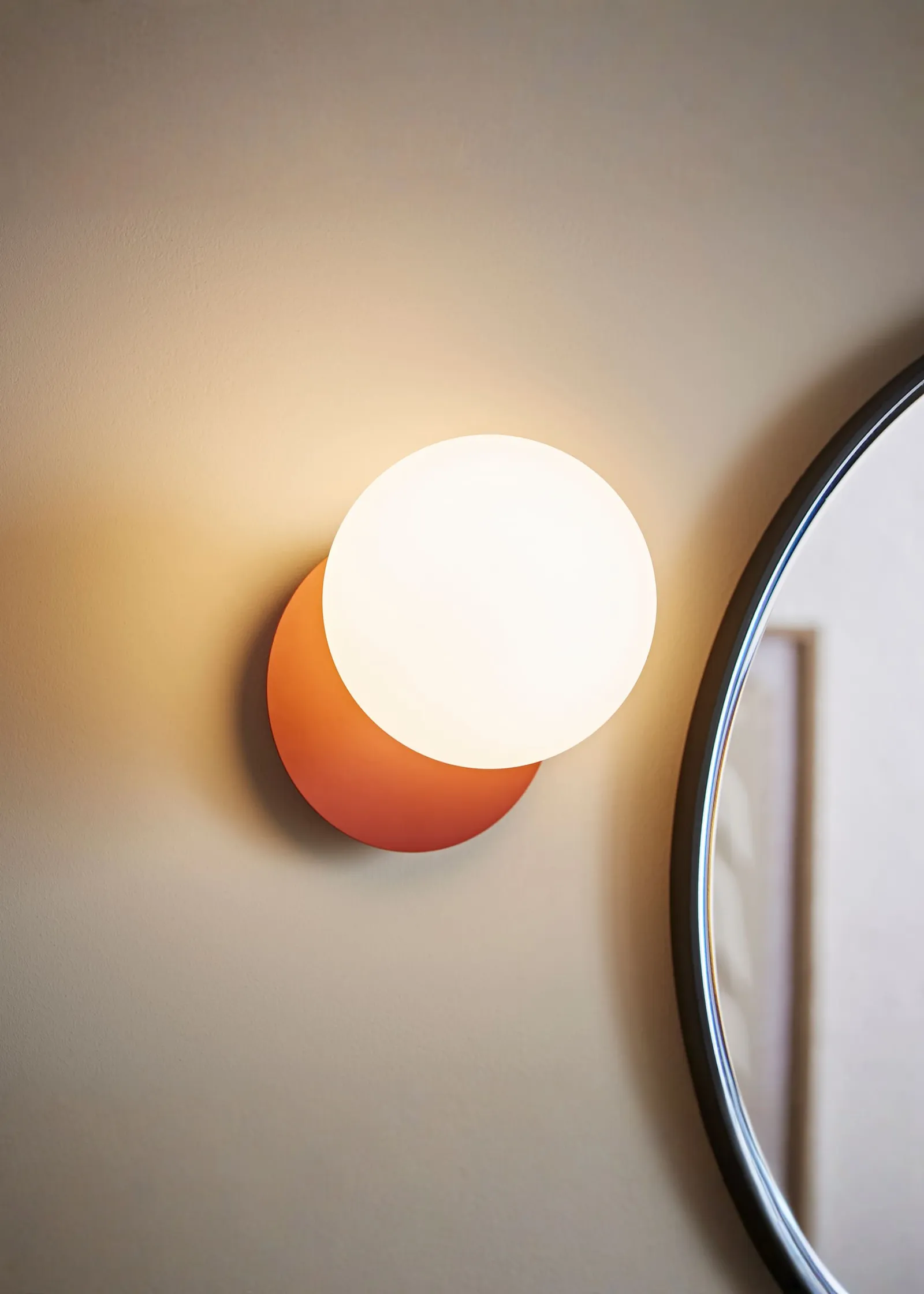 ValueLights Darla Frosted Globe IP44 Rated Bathroom Wall Light with LED Bulb in Burnt Orange