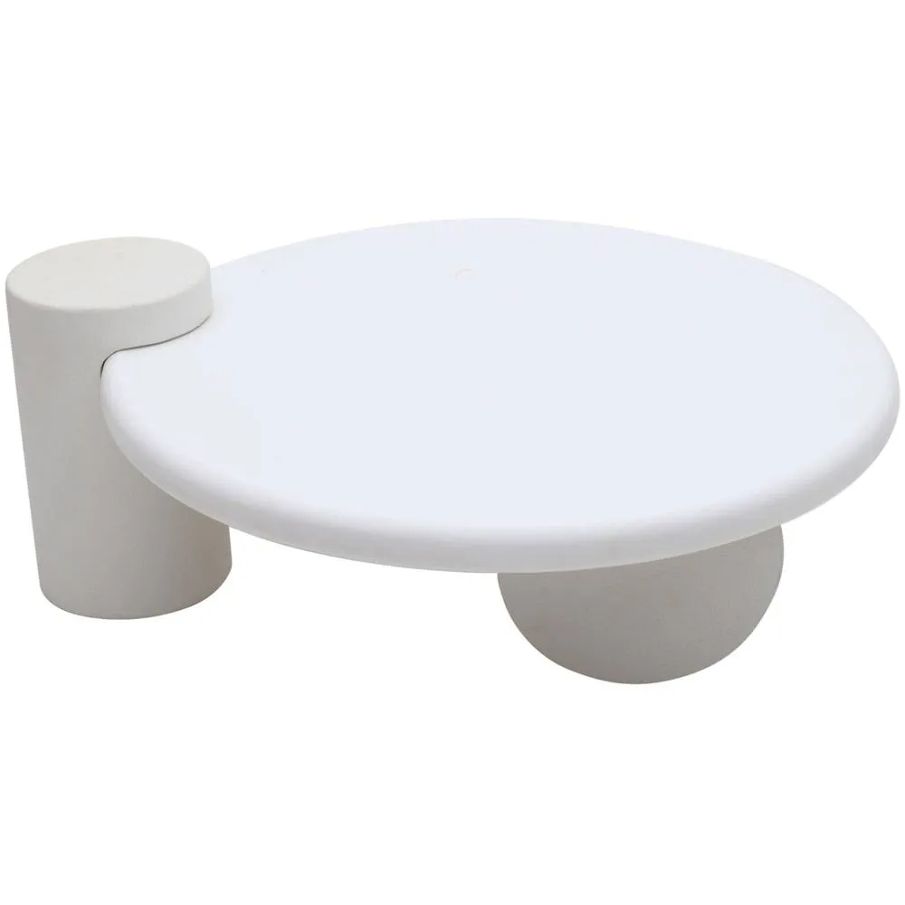 IH Design Udaipur Modern Abstract Coffee Table in White 4
