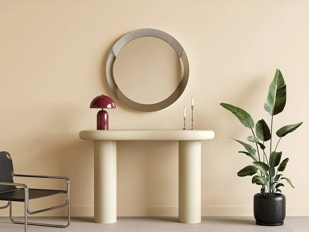 Vente-unique Round Aluminium Wall Mirror - D. 90 Cm - Chrome - ZIRYA in Silver 3