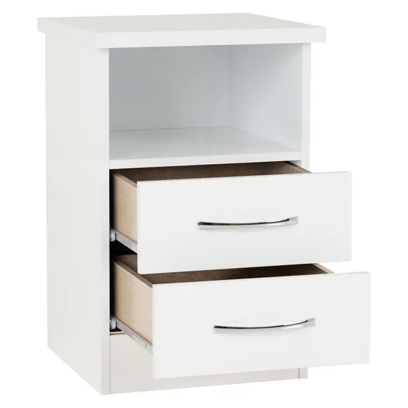 Nevada 2 Drawer Bedside Table 3