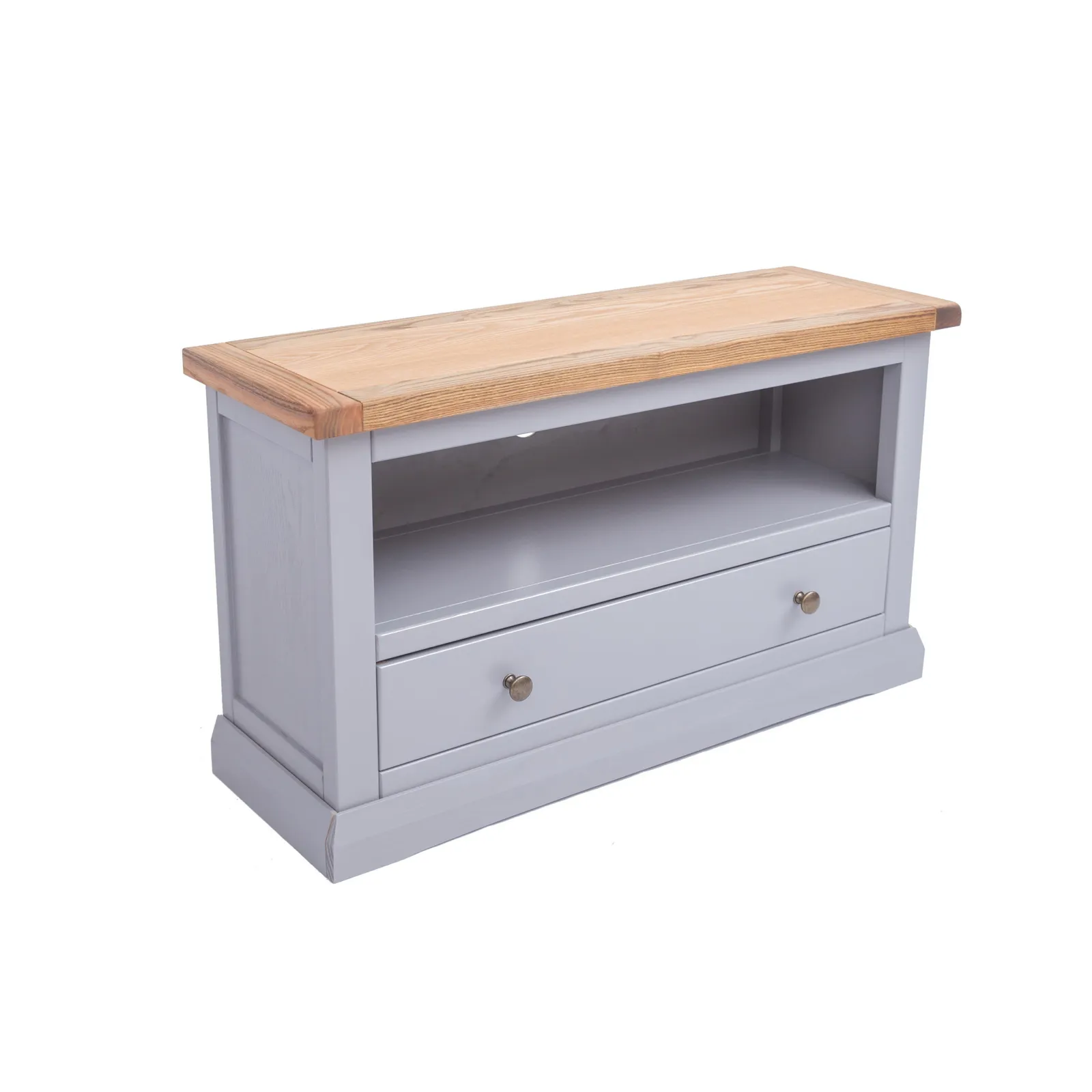 Cabinet Bits Rocca Grey 1 Drawer TV Cabinet Brass Knob 3