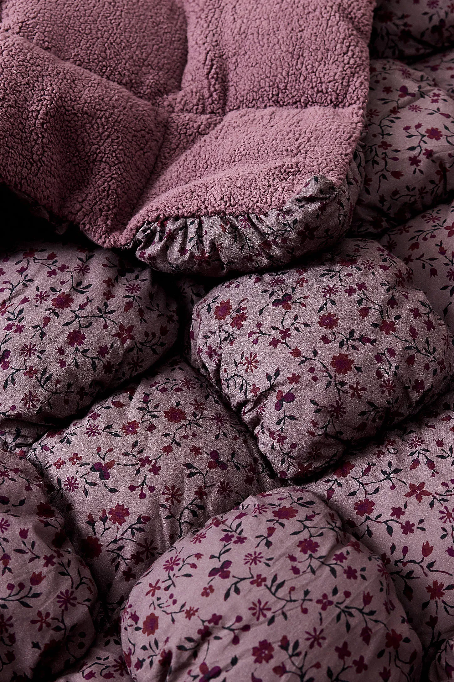 Clarissa Sherpa Puff Throw - Purple 3