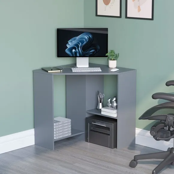 Hetton 2 Shelf Corner Desk 1