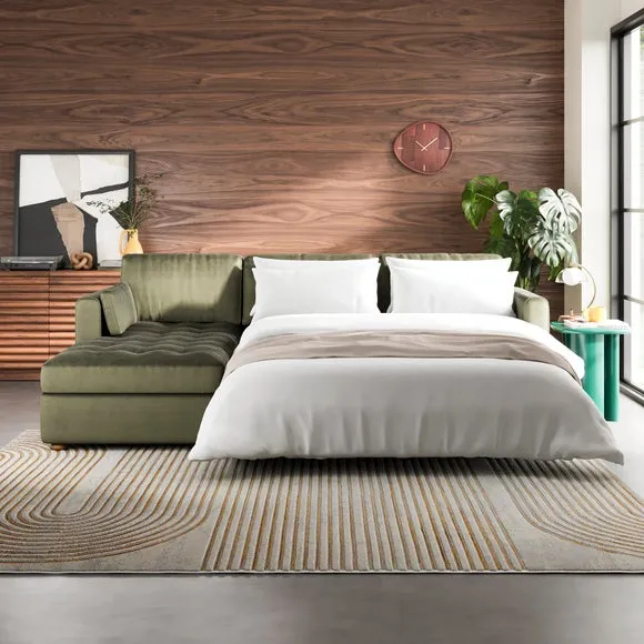 Zoe II Velvet Corner Storage Sofa Bed 1