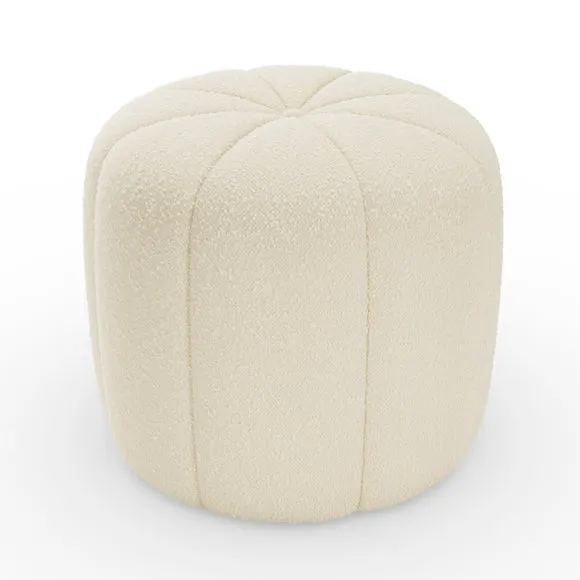 Pumpkin Ivory Boucle Footstool 5