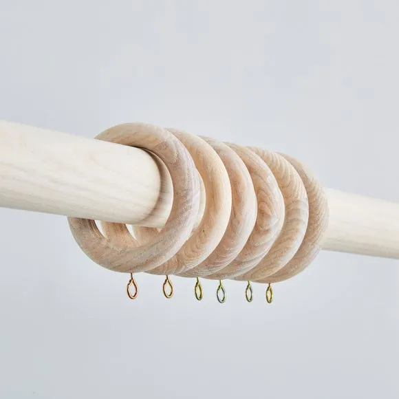 Pack of 6 Ashwood Curtain Rings 2