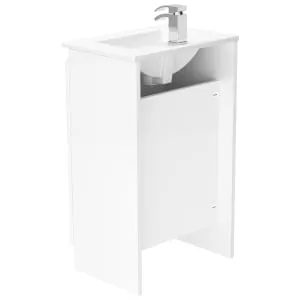 Newland White Slimline Basin Floorstanding Unit - 500mm 2