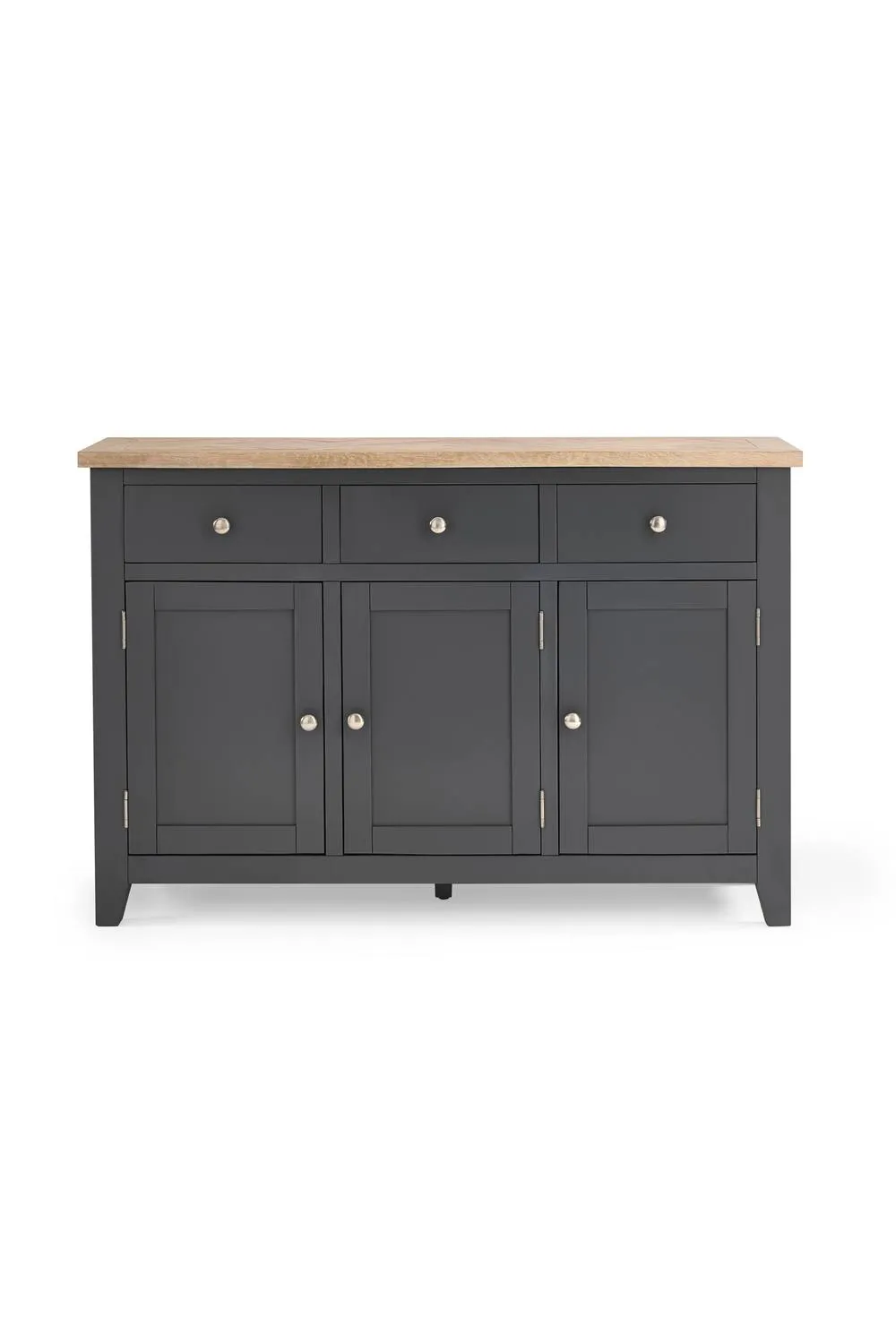 Julian Bowen Bordeaux 3 Door 3 Drawer Sideboard in Dark Grey 4