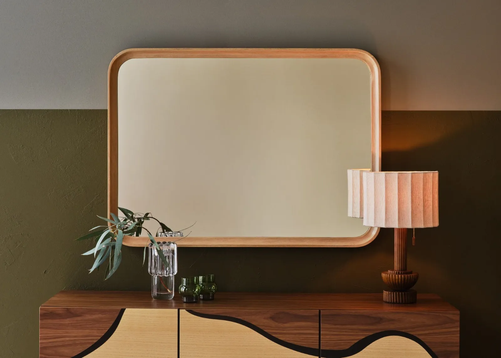 Heal's Livorno Rectangle Mirror Light Mango Wood 110 x 80cm 3