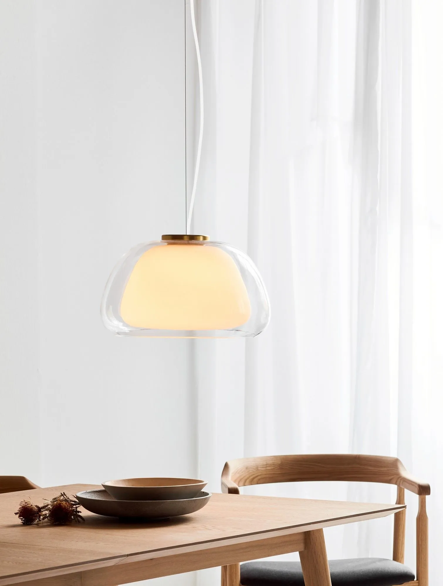 Nordlux Jelly Pendant Light Clear Glass Dining Room E27 Mains 39cm 6