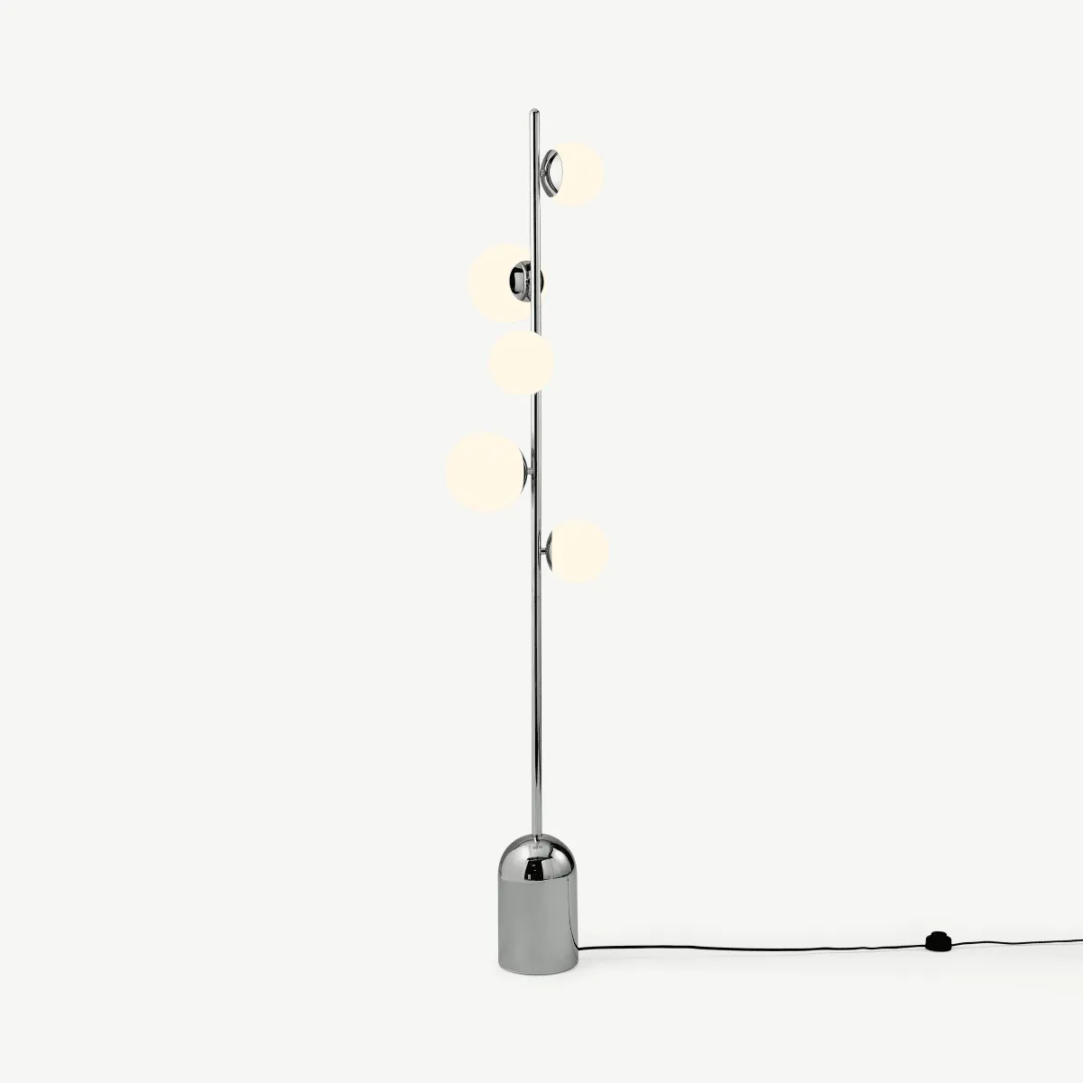 Vetro Floor Lamp, Chrome & Opal Glass