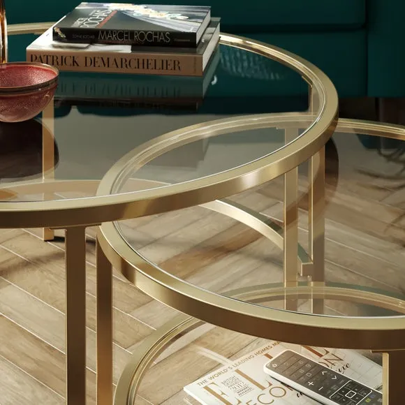 Sofia Glass Coffee Nest of Tables 4