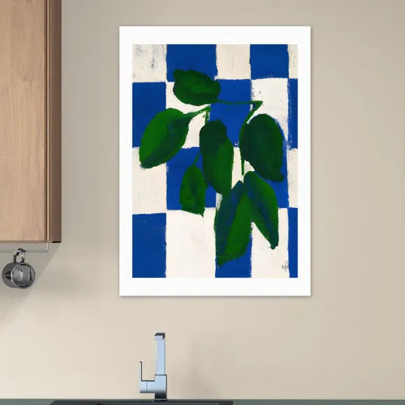 East End Prints Checkered Greenery Print 1