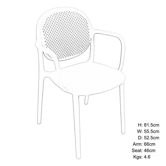 Bergen Round Bistro Table with 2 Stina Armchairs 6