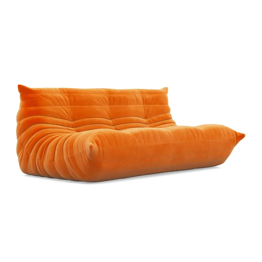 Ligne Roset Togo Large Settee Alcantara Cadmium Orange 3