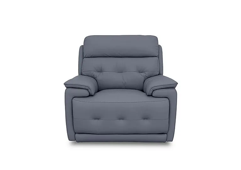 Brescia Leather Power Recliner Chair with Power Headrest - BV Ocean Blue