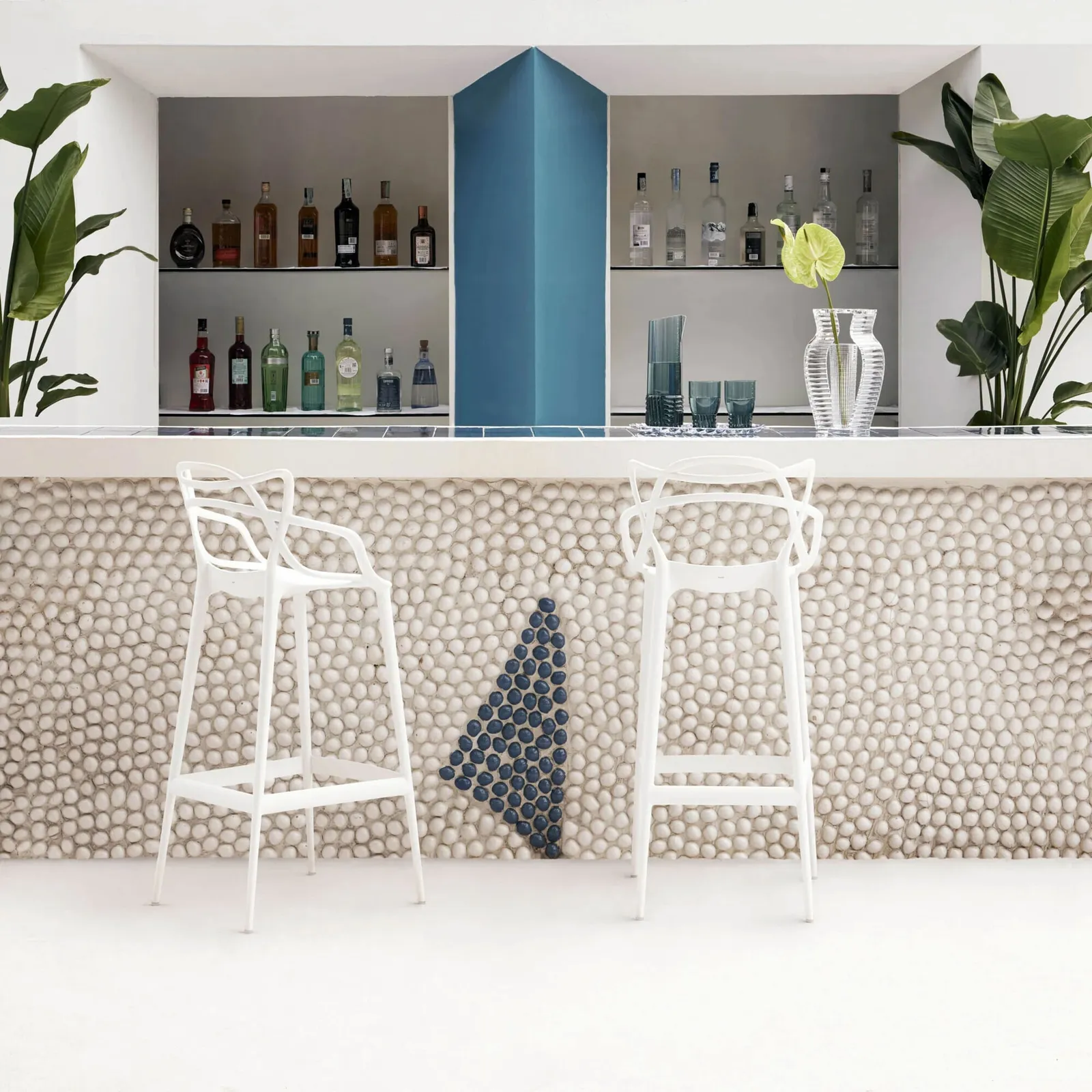 Kartell Masters Low Dining Stool 65Cm, White Plastic | Barker & Stonehouse 4