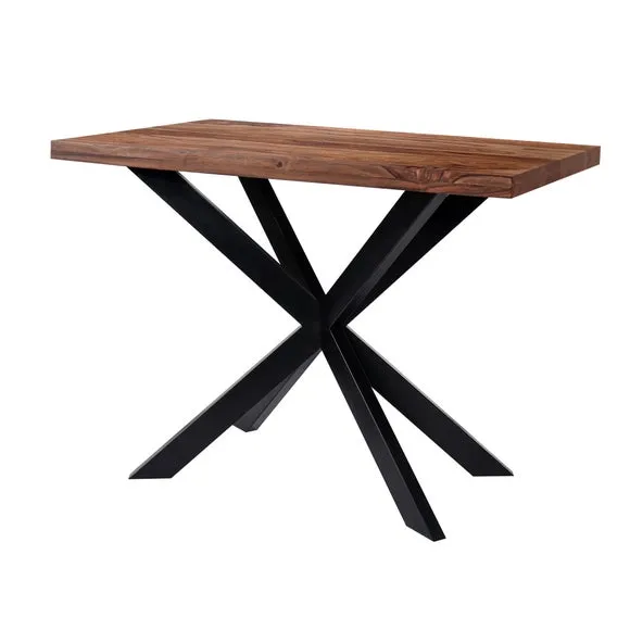 Indus Valley Logan 4 Seater Bar Table With 4 Logan Faux Leather Bar Stools 3